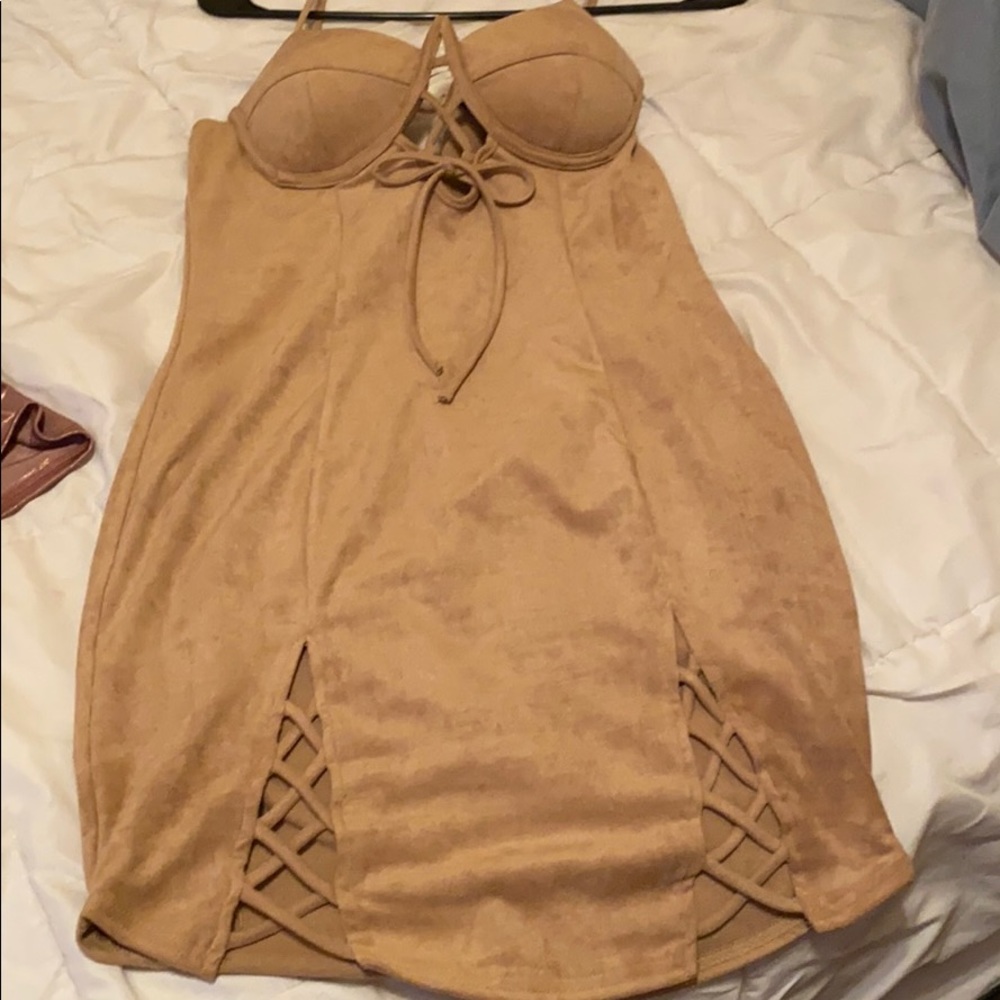Sexy suede body on dress